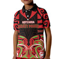 Custom Aotearoa Ngati Maru Kid Polo Shirt New Zealand Traditional Maori Pattern