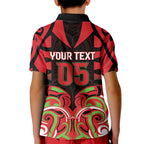 Custom Aotearoa Ngati Maru Kid Polo Shirt New Zealand Traditional Maori Pattern