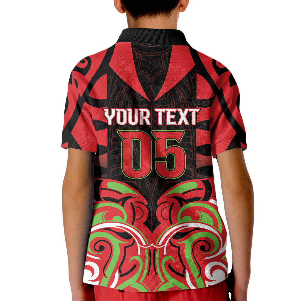 Custom Aotearoa Ngati Maru Kid Polo Shirt New Zealand Traditional Maori Pattern