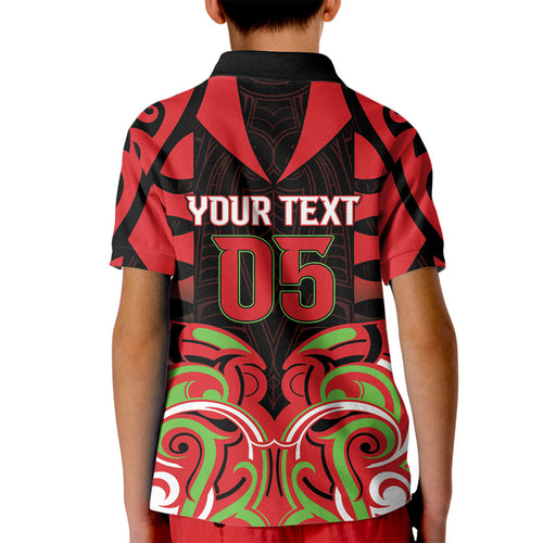 Custom Aotearoa Ngati Maru Kid Polo Shirt New Zealand Traditional Maori Pattern