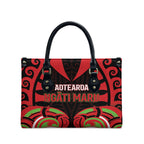 Aotearoa Ngati Maru Leather Bag New Zealand Traditional Maori Pattern