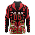 Custom Aotearoa Ngati Maru Long Sleeve Polo Shirt New Zealand Traditional Maori Pattern