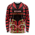 Custom Aotearoa Ngati Maru Long Sleeve Shirt New Zealand Traditional Maori Pattern