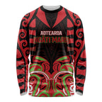 Custom Aotearoa Ngati Maru Long Sleeve Shirt New Zealand Traditional Maori Pattern