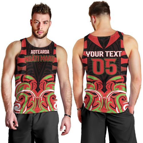 Custom Aotearoa Ngati Maru Men Tank Top New Zealand Traditional Maori Pattern