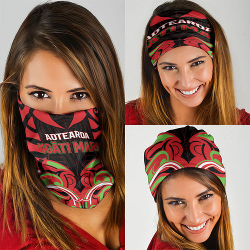 Aotearoa Ngati Maru Neck Gaiter New Zealand Traditional Maori Pattern