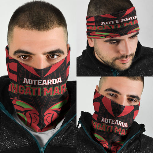Aotearoa Ngati Maru Neck Gaiter New Zealand Traditional Maori Pattern