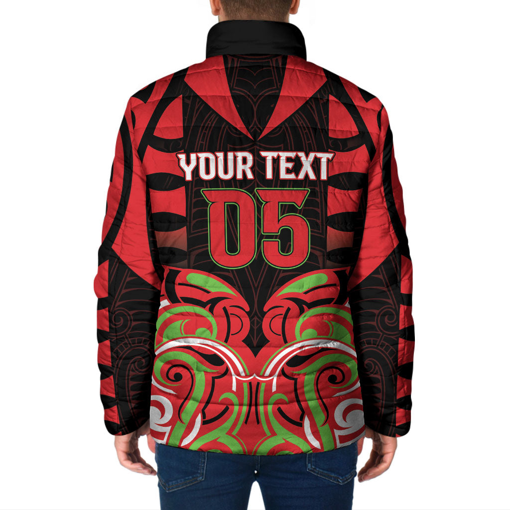 Custom Aotearoa Ngati Maru Padded Jacket New Zealand Traditional Maori Pattern