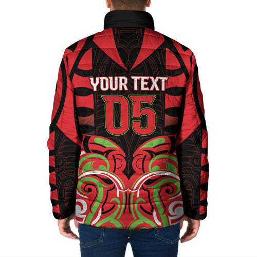 Custom Aotearoa Ngati Maru Padded Jacket New Zealand Traditional Maori Pattern