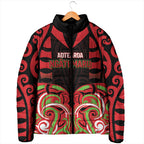Custom Aotearoa Ngati Maru Padded Jacket New Zealand Traditional Maori Pattern
