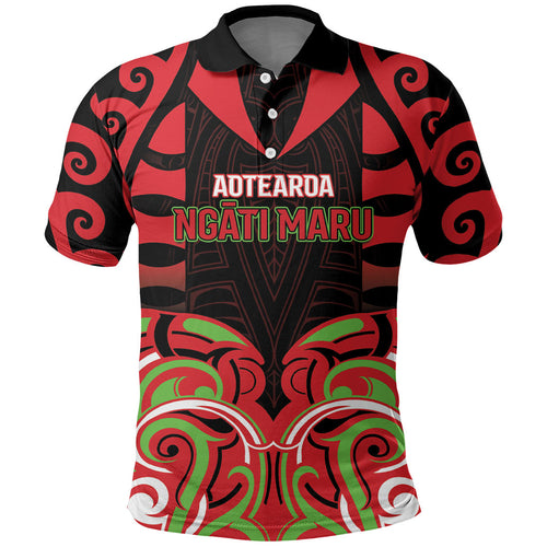 Custom Aotearoa Ngati Maru Polo Shirt New Zealand Traditional Maori Pattern