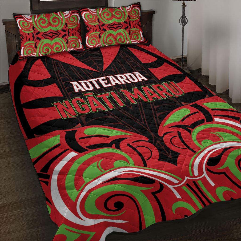 Aotearoa Ngati Maru Quilt Bed Set New Zealand Traditional Maori Pattern