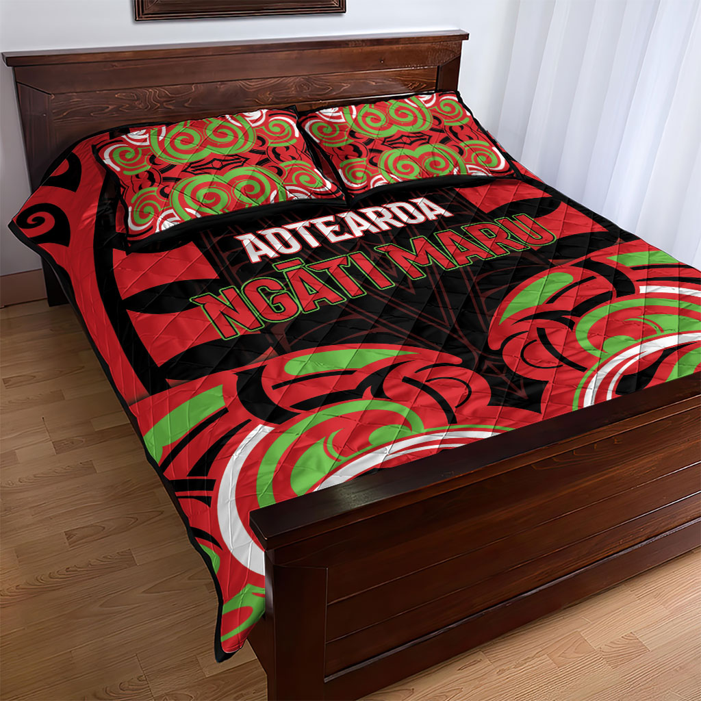 Aotearoa Ngati Maru Quilt Bed Set New Zealand Traditional Maori Pattern