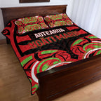 Aotearoa Ngati Maru Quilt Bed Set New Zealand Traditional Maori Pattern