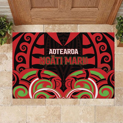 Aotearoa Ngati Maru Rubber Doormat New Zealand Traditional Maori Pattern