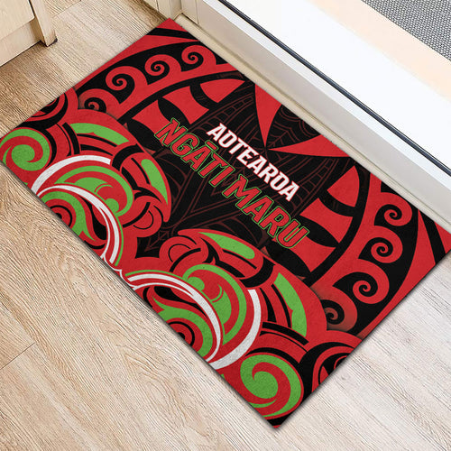 Aotearoa Ngati Maru Rubber Doormat New Zealand Traditional Maori Pattern