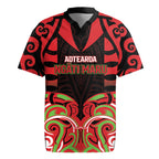 Custom Aotearoa Ngati Maru Rugby Jersey New Zealand Traditional Maori Pattern