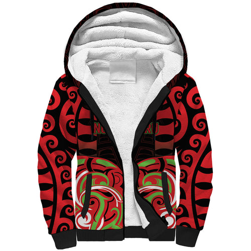 Custom Aotearoa Ngati Maru Sherpa Hoodie New Zealand Traditional Maori Pattern