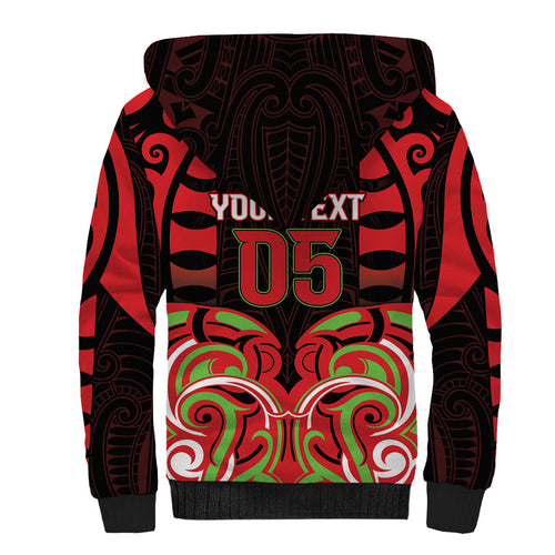 Custom Aotearoa Ngati Maru Sherpa Hoodie New Zealand Traditional Maori Pattern