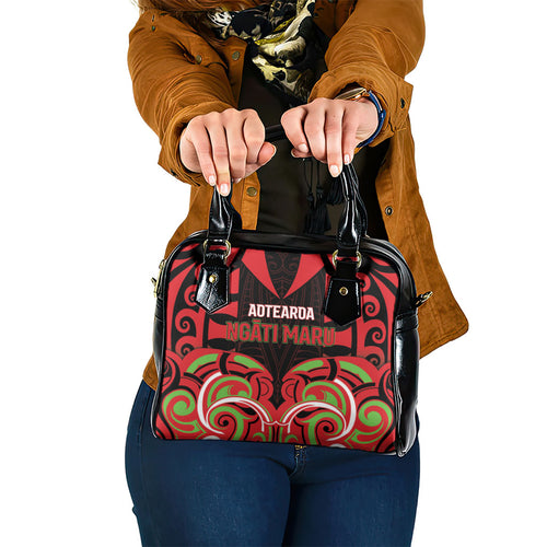 Aotearoa Ngati Maru Shoulder Handbag New Zealand Traditional Maori Pattern