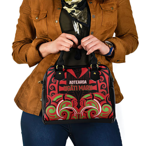Aotearoa Ngati Maru Shoulder Handbag New Zealand Traditional Maori Pattern