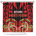 Aotearoa Ngati Maru Shower Curtain New Zealand Traditional Maori Pattern