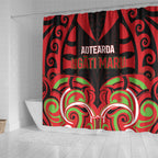 Aotearoa Ngati Maru Shower Curtain New Zealand Traditional Maori Pattern