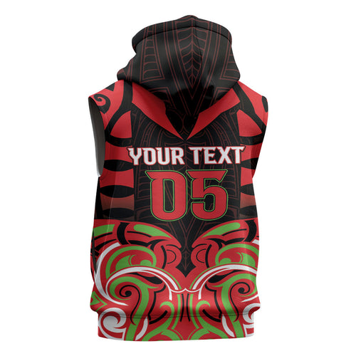 Custom Aotearoa Ngati Maru Sleeveless Hoodie New Zealand Traditional Maori Pattern