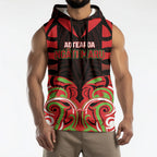Custom Aotearoa Ngati Maru Sleeveless Hoodie New Zealand Traditional Maori Pattern