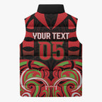 Custom Aotearoa Ngati Maru Sleeveless Puffer Jacket New Zealand Traditional Maori Pattern