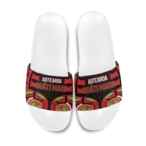 Aotearoa Ngati Maru Slide Sandals New Zealand Traditional Maori Pattern