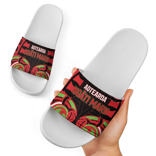 Aotearoa Ngati Maru Slide Sandals New Zealand Traditional Maori Pattern