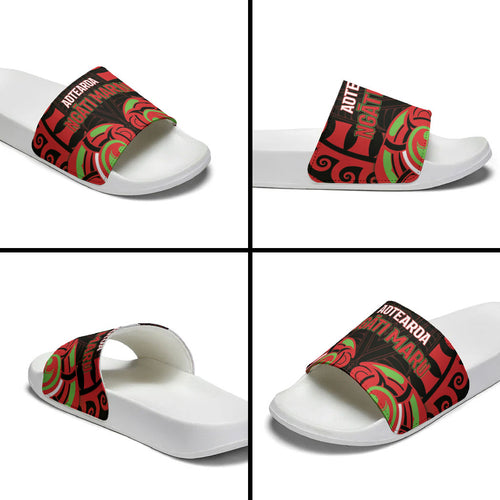 Aotearoa Ngati Maru Slide Sandals New Zealand Traditional Maori Pattern