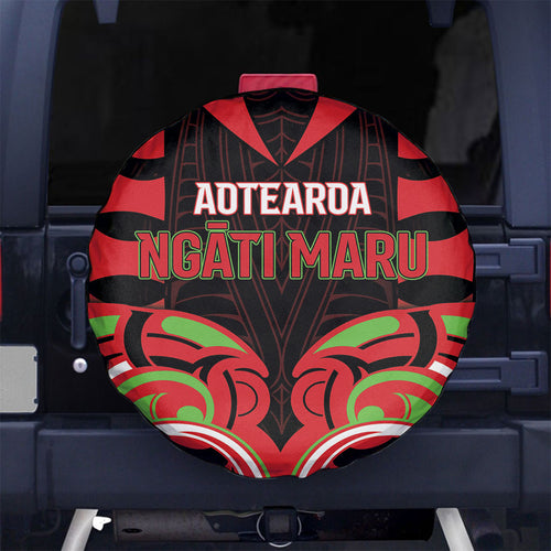 Aotearoa Ngati Maru Spare Tire Cover New Zealand Traditional Maori Pattern