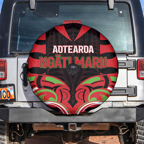 Aotearoa Ngati Maru Spare Tire Cover New Zealand Traditional Maori Pattern