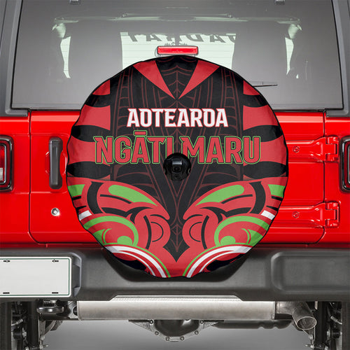Aotearoa Ngati Maru Spare Tire Cover New Zealand Traditional Maori Pattern