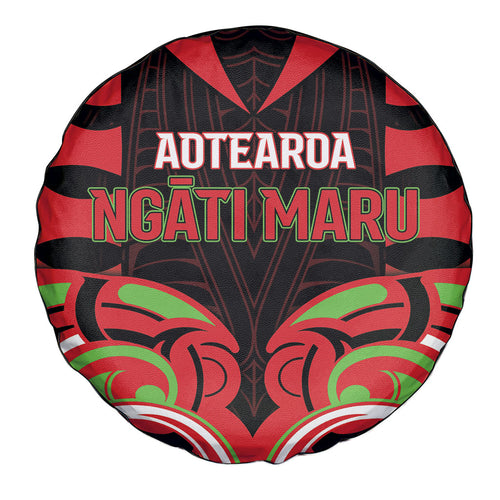 Aotearoa Ngati Maru Spare Tire Cover New Zealand Traditional Maori Pattern