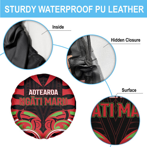 Aotearoa Ngati Maru Spare Tire Cover New Zealand Traditional Maori Pattern