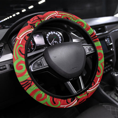 Aotearoa Ngati Maru Steering Wheel Cover New Zealand Traditional Maori Pattern