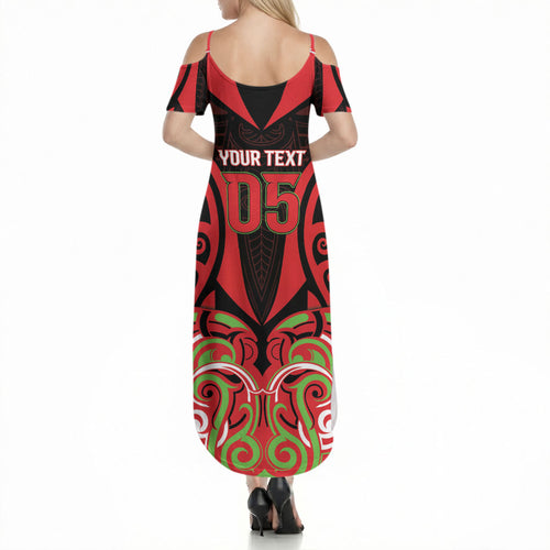 Custom Aotearoa Ngati Maru Summer Maxi Dress New Zealand Traditional Maori Pattern