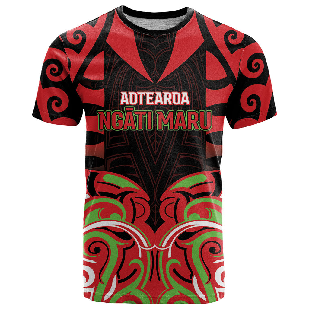 Custom Aotearoa Ngati Maru T Shirt New Zealand Traditional Maori Pattern