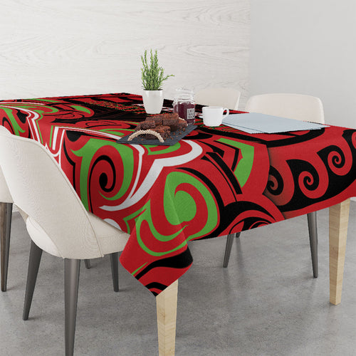 Aotearoa Ngati Maru Tablecloth New Zealand Traditional Maori Pattern