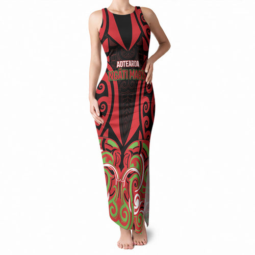 Custom Aotearoa Ngati Maru Tank Maxi Dress New Zealand Traditional Maori Pattern
