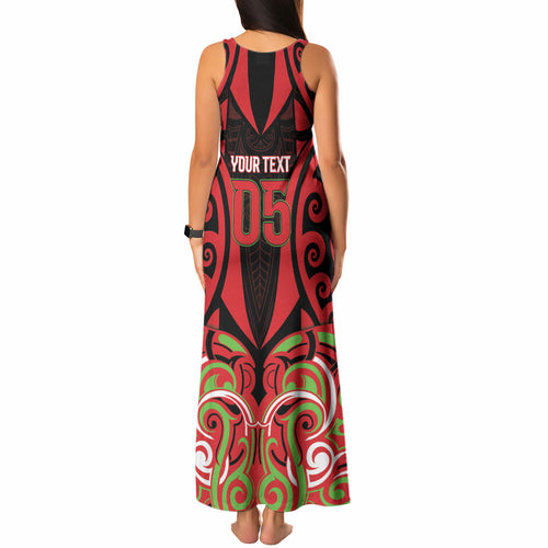 Custom Aotearoa Ngati Maru Tank Maxi Dress New Zealand Traditional Maori Pattern