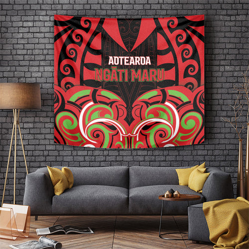 Aotearoa Ngati Maru Tapestry New Zealand Traditional Maori Pattern