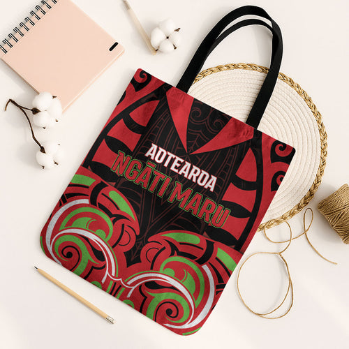 Aotearoa Ngati Maru Tote Bag New Zealand Traditional Maori Pattern