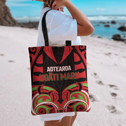 Aotearoa Ngati Maru Tote Bag New Zealand Traditional Maori Pattern