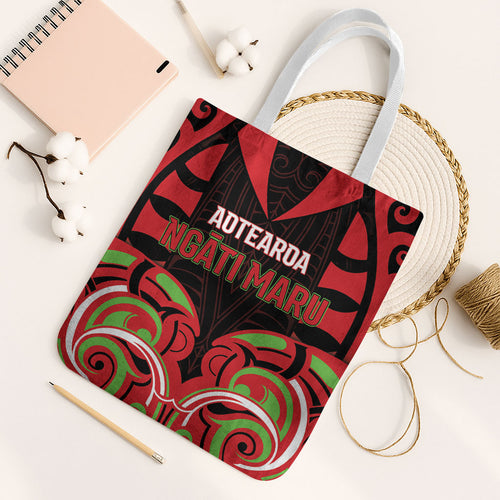 Aotearoa Ngati Maru Tote Bag New Zealand Traditional Maori Pattern