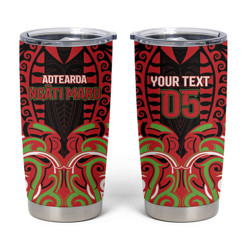 Custom Aotearoa Ngati Maru Tumbler Cup New Zealand Traditional Maori Pattern