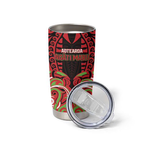 Custom Aotearoa Ngati Maru Tumbler Cup New Zealand Traditional Maori Pattern